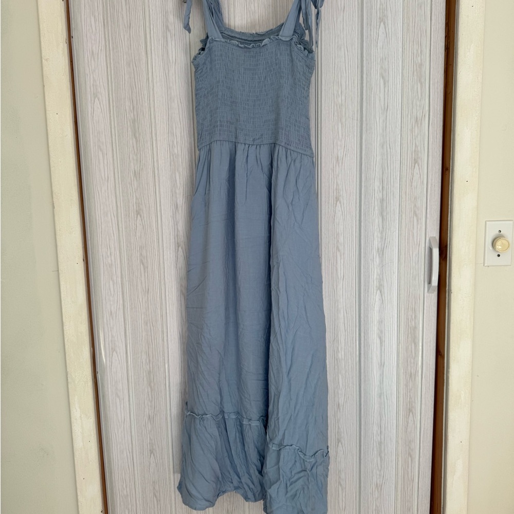 Zesica Light Blue Smocked Maxi Dress